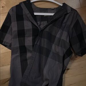 Burberry Black and Gray Checkered Shirt